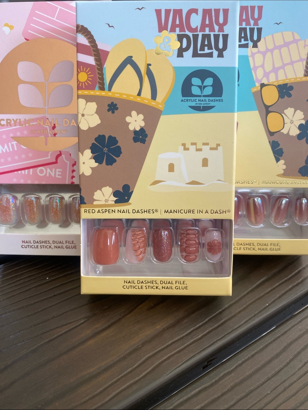 Acrylic Nail Dashes, 3 sets. Brand new in boxes.